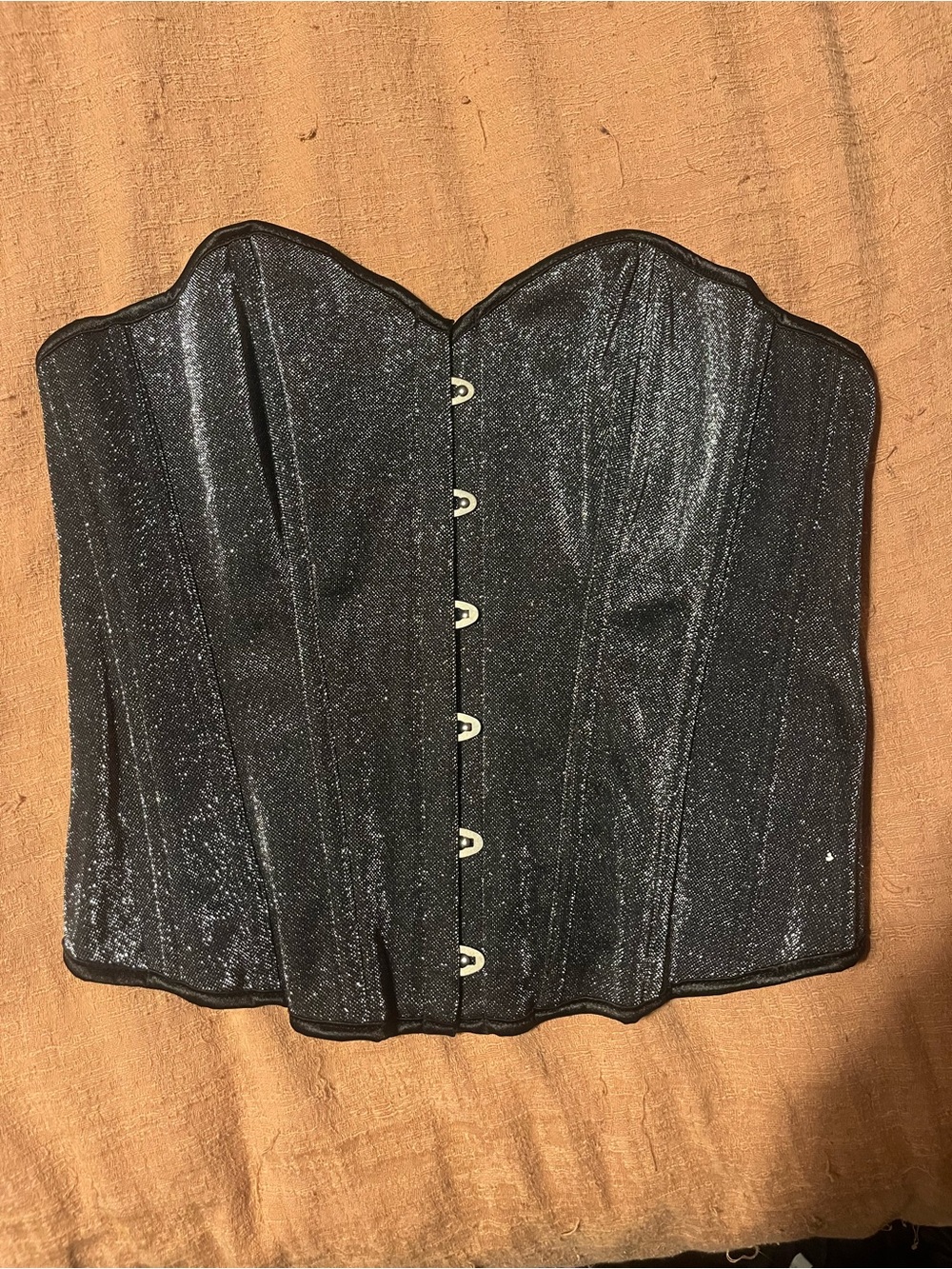 Strapless Black Shimmer Corset Top - Women Intimates & Sleepwear